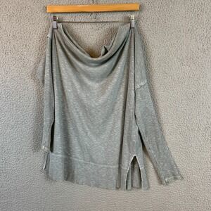 Free People Get Together Top Medium Gray Asymmetrical‎ Oversized Tunic OB1442412